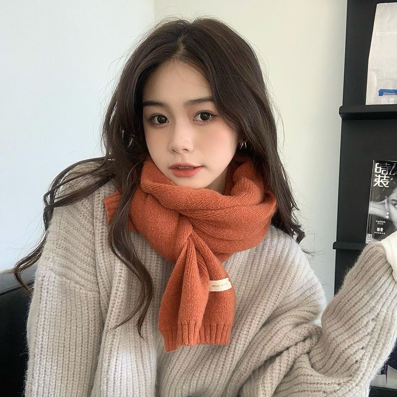 Khăn Choàng Dệt Kim Dày Dặn Giữ Ấm Mùa Thu Đông Phong Cách Nhật Hàn