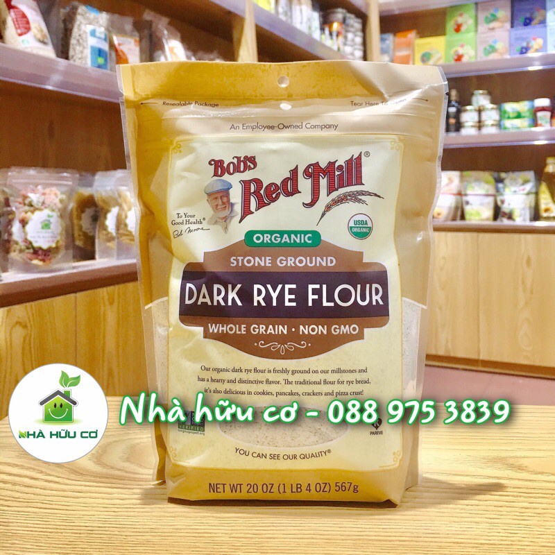 GÓI DÙNG THỬ 200g - Bột bánh mì đen nguyên cám hữu cơ Bob's red mill - Date: 5/2025 - NHÀ HỮU CƠ
