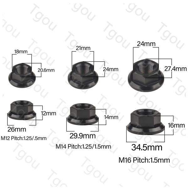Đai Ốc Titan M5 M6 M8 M10 M12 M14 M16 Cho Xe Đạp Xe Máy