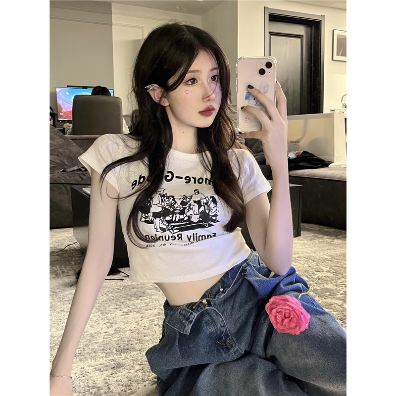 Áo Thun Tay Ngắn Cổ Tròn Dáng Ôm Thời Trang Hàn Quốc