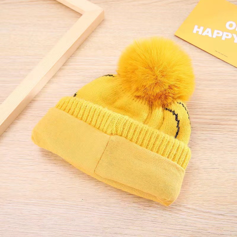 Mũ Len Beanie Đính Bóng Lông Thêu Hình Người Nhện Disney Thời Trang Thu Đông Cho Bé Trai Và Gái