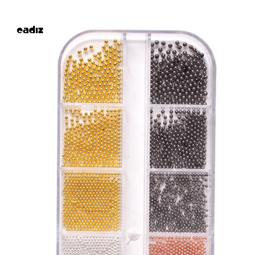 1 Hộp Phụ Kiện Trang Trí Móng Tay Bằng Thép Bóng Tròn Nhiều Kích Cỡ Cho Nữ