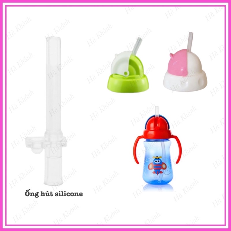 Ống hút silicone, dây hút quả nặng - Phụ kiện thay thế cho bình tập uống, đầu nắp bật Pigeon / Upass / GB Baby