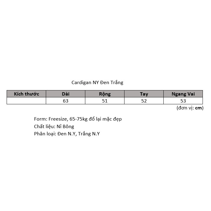 Áo Khoác Cardigan N.Y Trắng Đen Phối Viền Nam Nữ mẫu mới chew