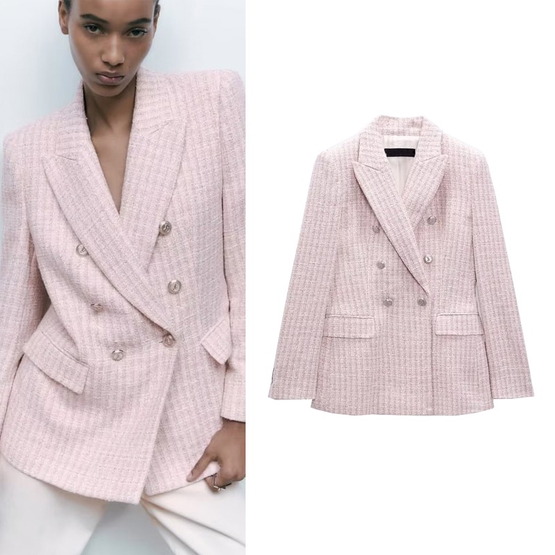Ảnh thật 7 hình cuối-HC48.Áo blazer Tweed thu đông thời trang Âu Mỹ sang chảnh
