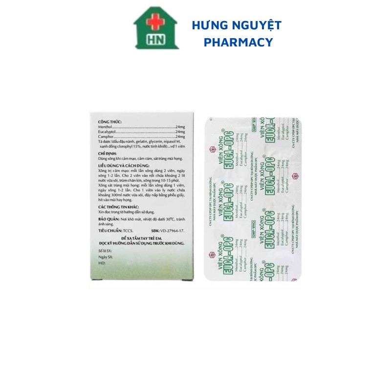 Viên xông EUCA OPC hộp 20 viên