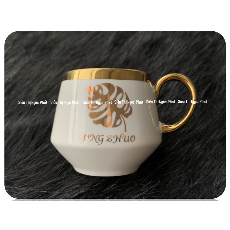 BỘ BÌNH CỐC KÈM KHAY SỨ XƯƠNG KOREA TRẮNG VIỀN VÀNG CAO CẤP I8-73