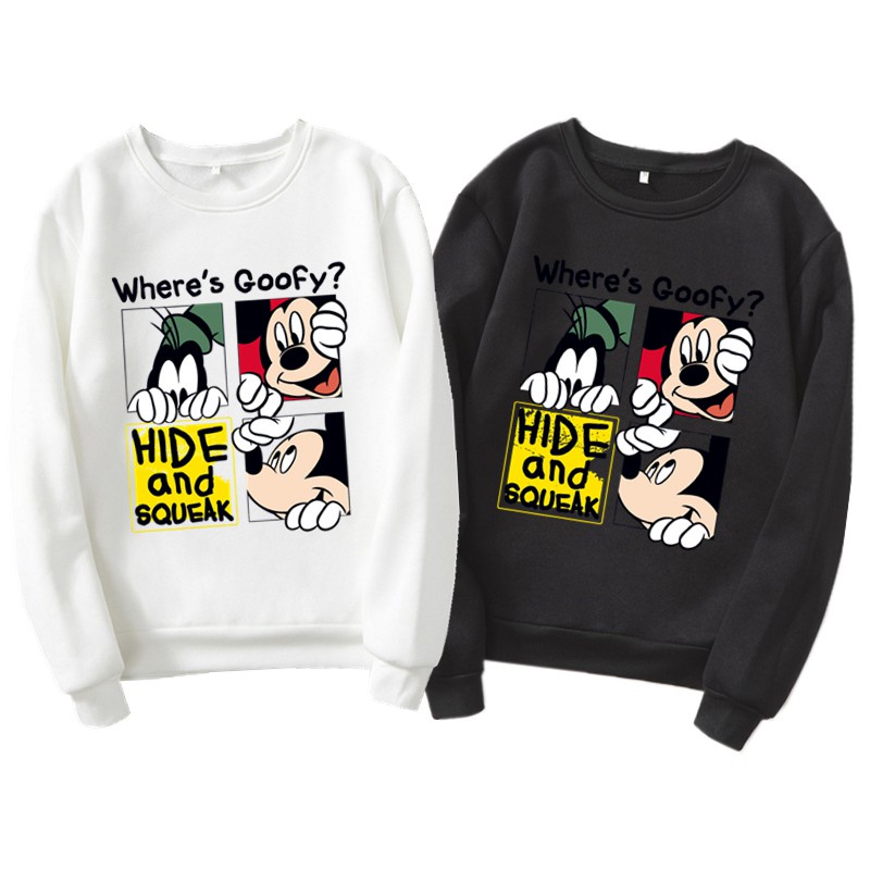 S-3xl plus size dành cho nữ chuột mickey nhiều màu áo thun dài tay (áo len / t-shirt) áo sơ mi tình nhân lengan panjang baju sejuk perempuan wanita