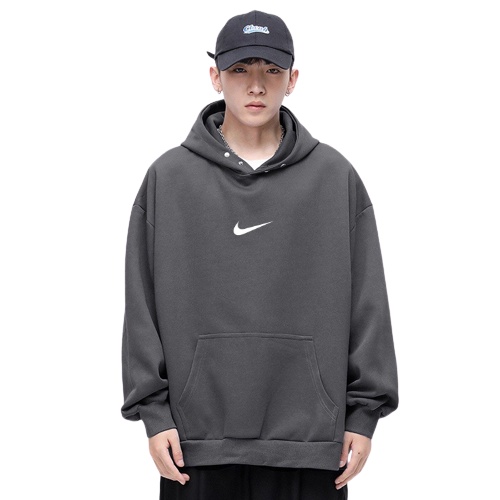 Áo hoodie nike thêu dày dặn nam nữ, hoodie nike bấm cúc chính hãng 001 CINKAY_STORE