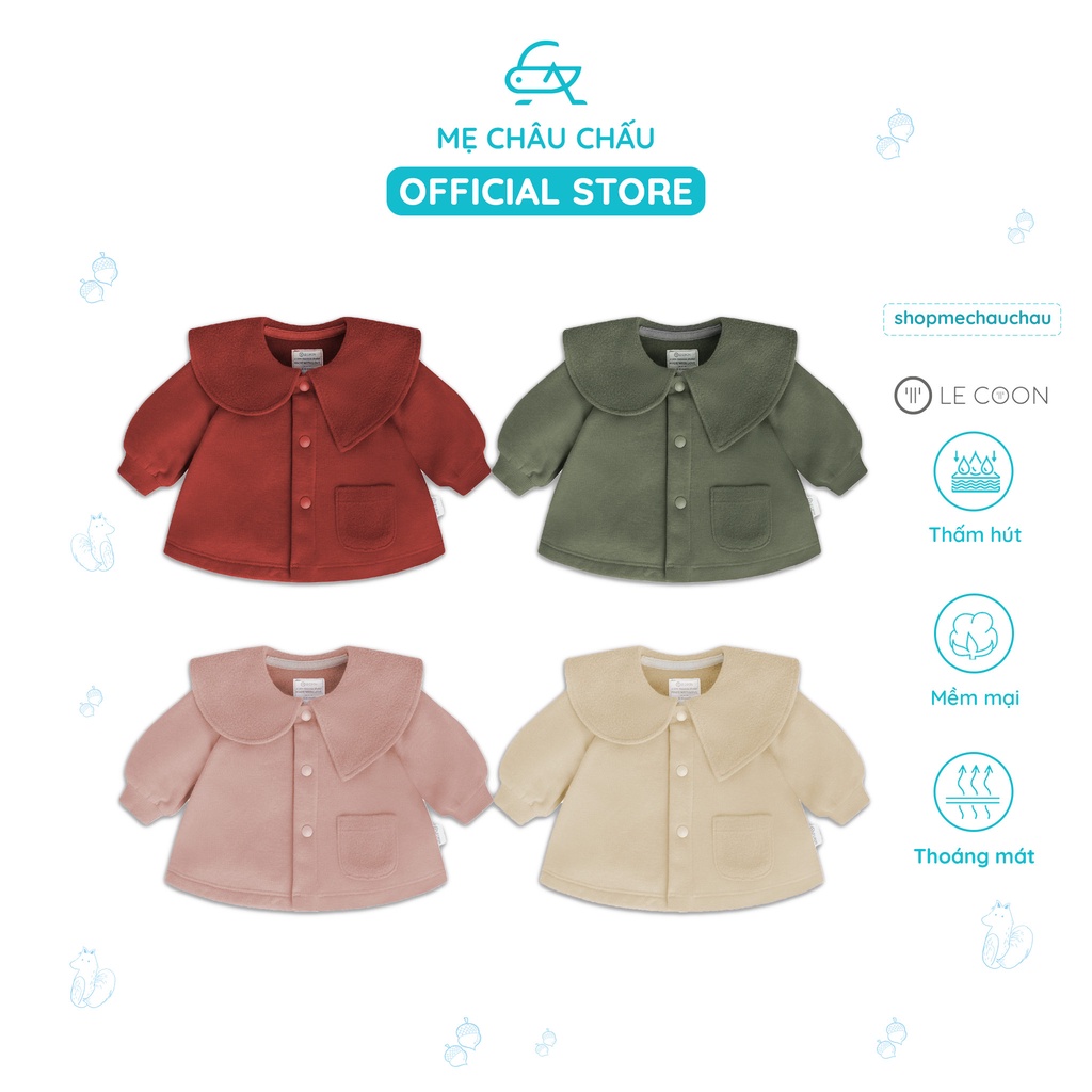 Le Coon Áo Khoác Nỉ Cổ Bông Lecoon (Size 3-6 Tháng đến 24-36 Tháng)