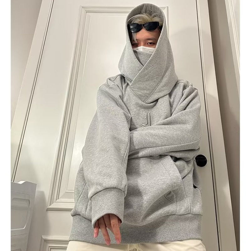 ♞AFF LIGA♞ Áo Hoodie Cổ Cao Dáng Rộng Phong Cách Hàn Quốc Thời Trang Mùa Thu Cho Nam