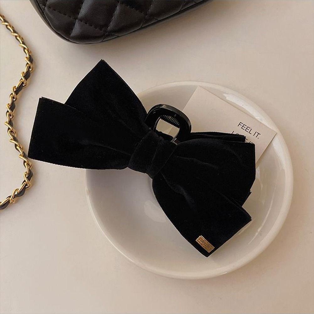 Kẹp Tóc Nơ Bằng Nhung Phong Cách Hàn Quốc Ngọt Ngào Cho Nữ