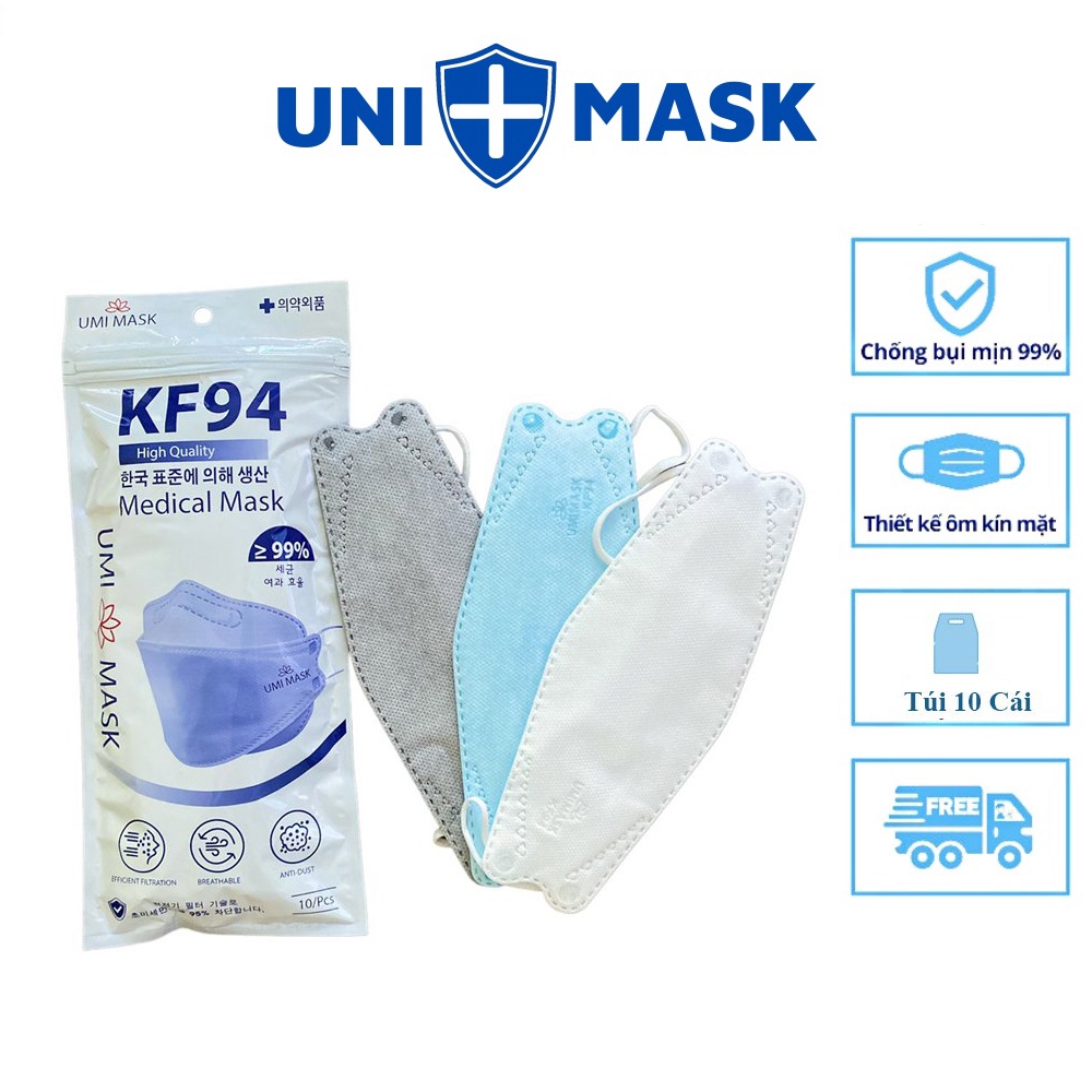 Thùng 300 chiếc khẩu trang 4 lớp kf94 uni mask chống bụi mịn và kháng - ảnh sản phẩm 2