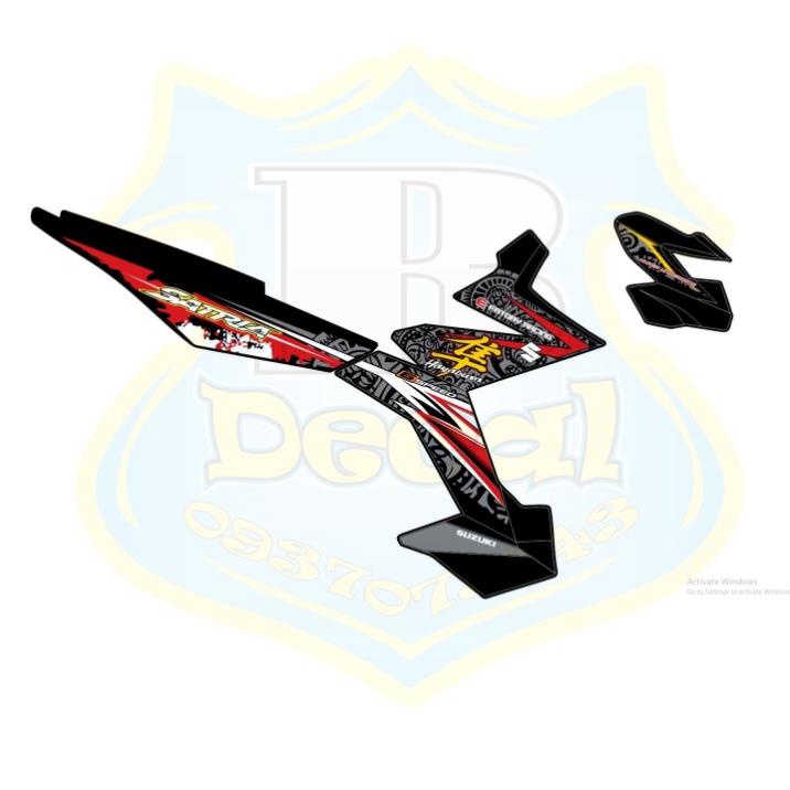 DECAL PVC 5 LỚP CHẤT LƯỢNG CAO Tem rời satria fi hayabusa đỏ đen