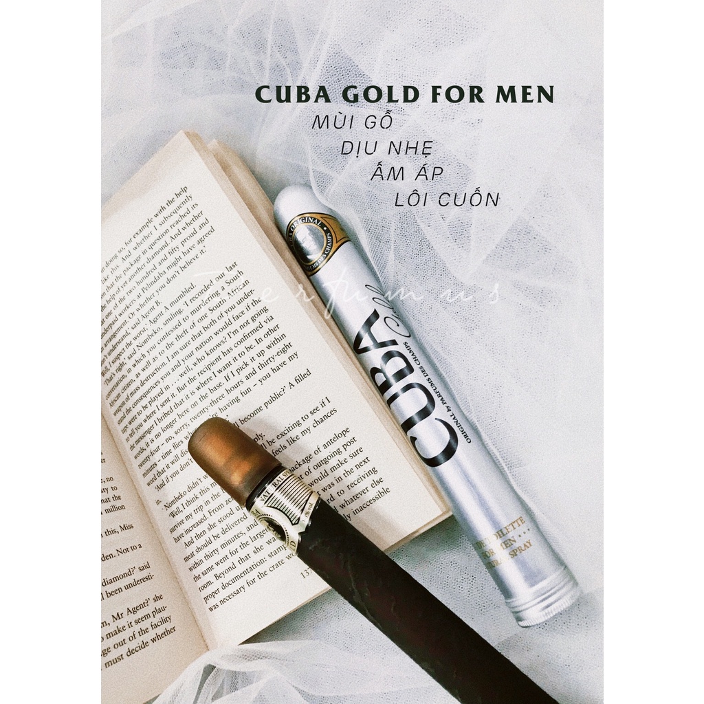 2 Chai Nước hoa NAM Cuba GOLD & ROYAL chính hãng Pháp 35ml - Mùi gỗ lôi cuốn,quyến rũ,thơm lâu