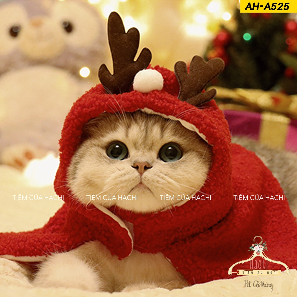 Áo choàng Giánh Sinh siêu cute cho thú cưng