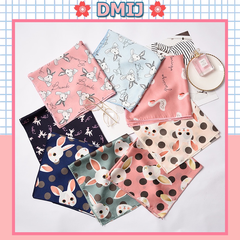 Khăn Turban Bandana Vuông Satin Size 50x50cm Hình Thú Nhiều Mẫu