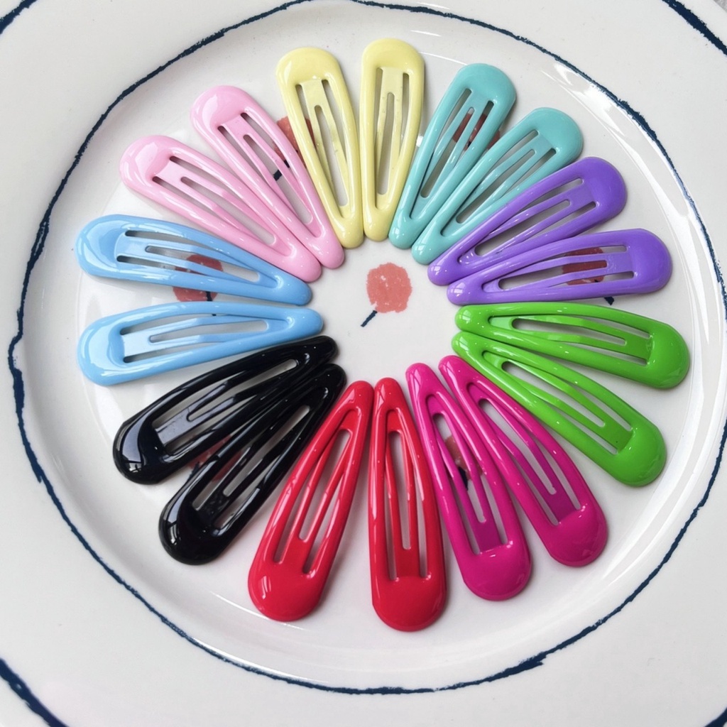 Kẹp tóc màu trơn hình giọt nước cho bé size 32mm, 3,2cm