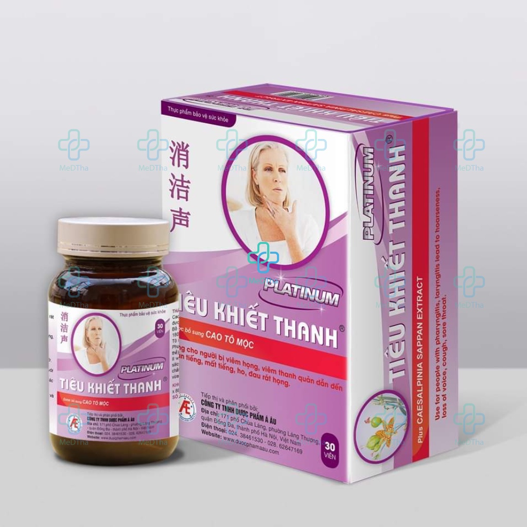 Tiêu Khiết Thanh Platinum - Hỗ trợ Giảm Khản Tiếng, Mất Giọng, Đau Họng, Sưng Thanh Quản (30 Viên)