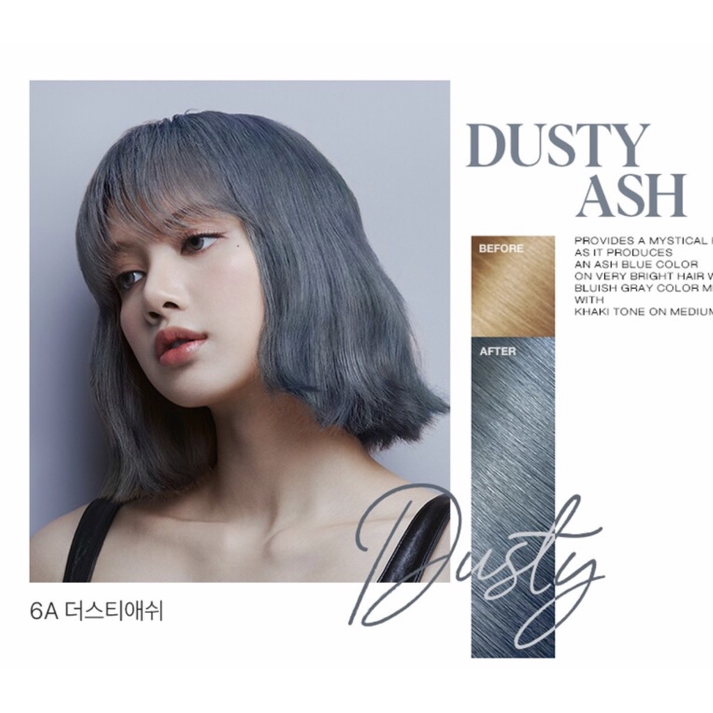 Thuốc nhuộm tóc Hello Bubble màu 6A Dusty Ash / Nhuộm tóc màu xám khói