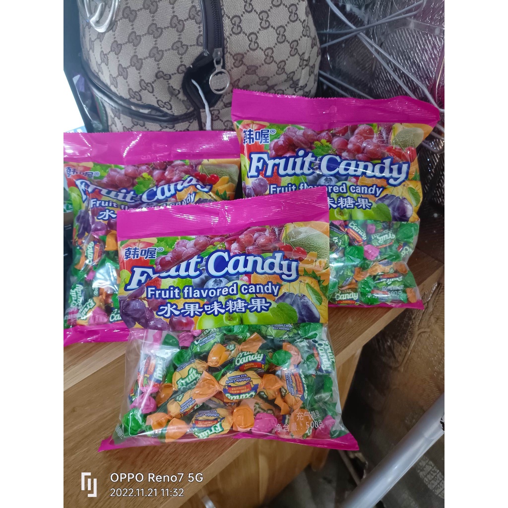 [ Hàng tết ] Kẹo dẻo trái cây/ Kẹo mềm hoa quả Fruit candy gói 500g