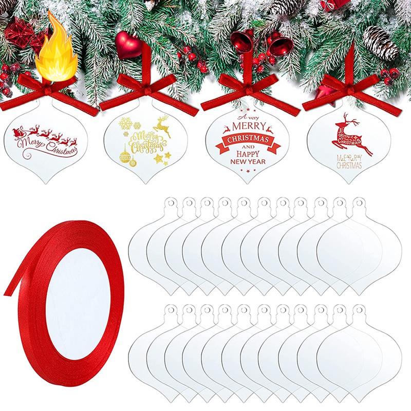 Thẻ Bằng Acrylic Trong Suốt 3 Inch Dùng Trang Trí Giáng Sinh DIY