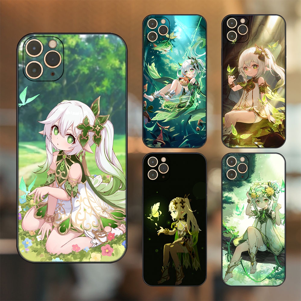 Ốp lưng iPhone 11 Pro Max dẻo đen cạnh vuông in hình Nahida Genshin Impact