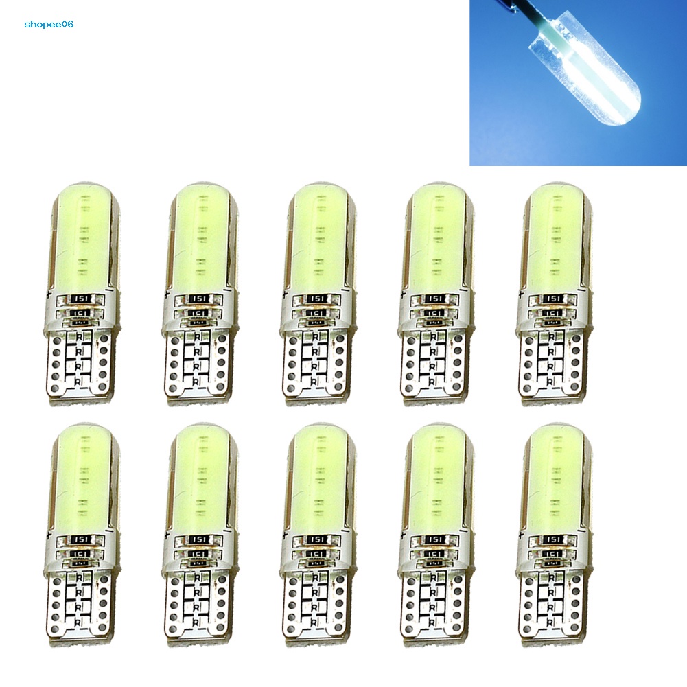 Set 10 Đèn LED Silicone 12V T10 W5W Cho Xe Ô Tô