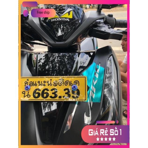 FREE SHIP + QUÀ TẶNG Tem rời Vario Malay xanh ngọc dán xe đen chất liệu Crom cao cấp