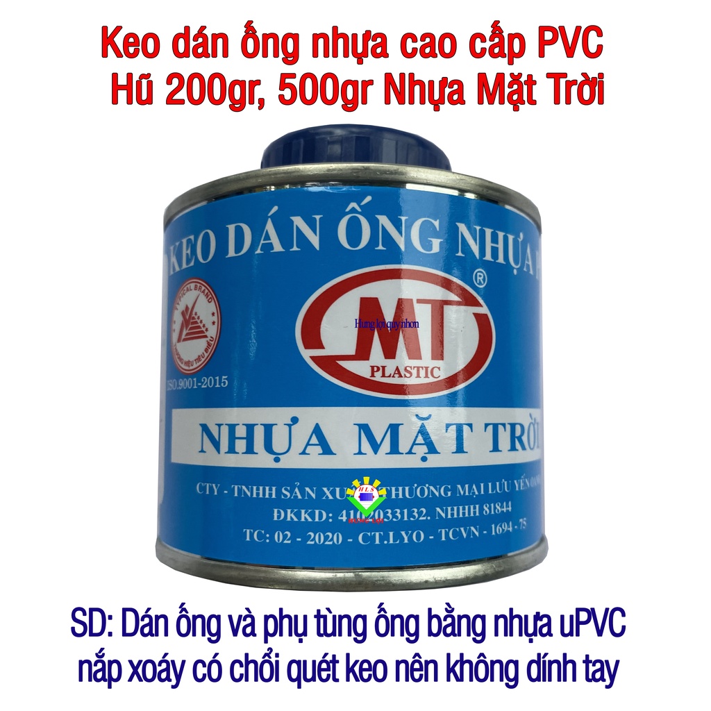 Keo dán ống nhựa cao cấp PVC Hũ 200gr, 500gr Nhựa Mặt Trời (Chính hãng)
