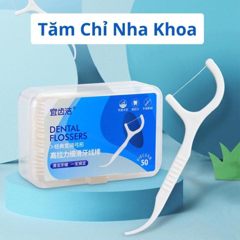 Tăm Chỉ Nha Khoa DENTAL FLOSSER An Toàn Giúp Loại Bỏ Mảng Bám Thức Ăn Bám Sâu Trong Kẽ Răng