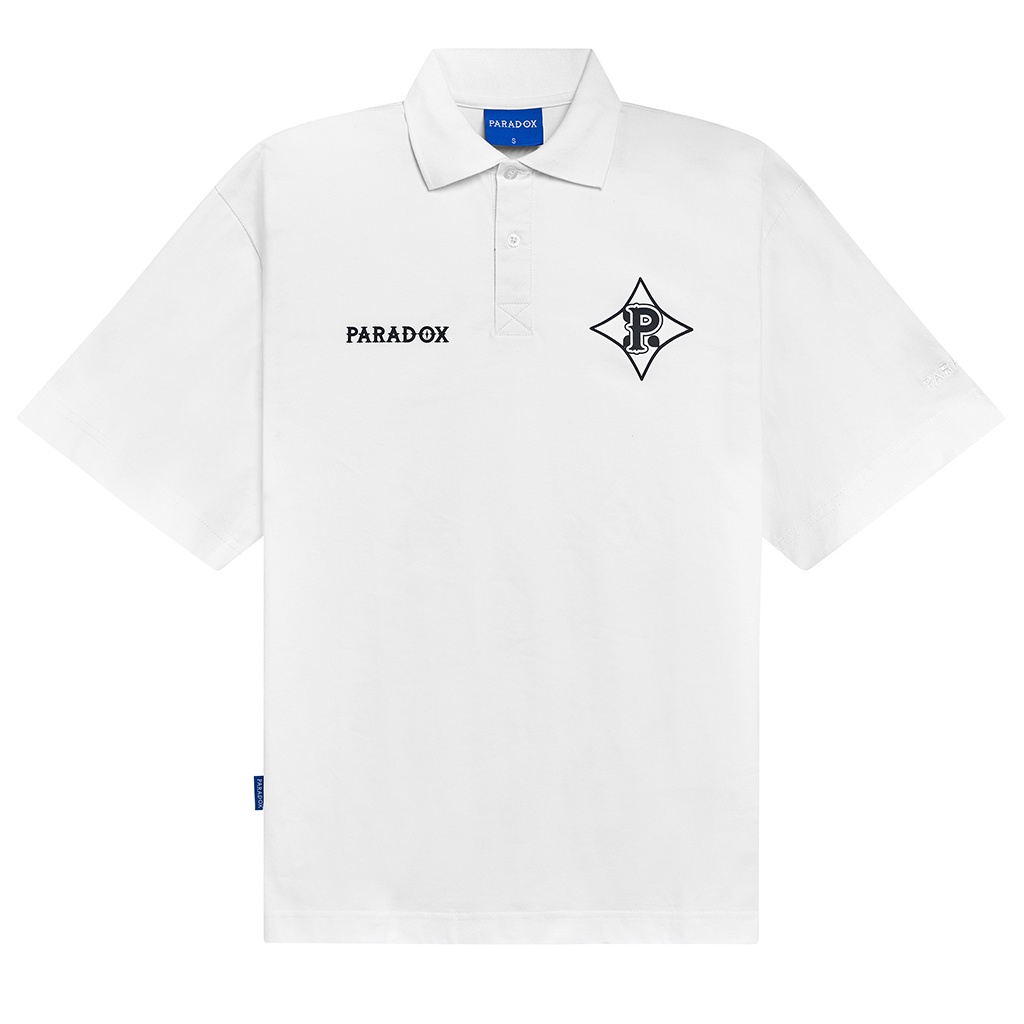 Áo thun có cổ Paradox tay lỡ THE REFINED POLO - Trắng