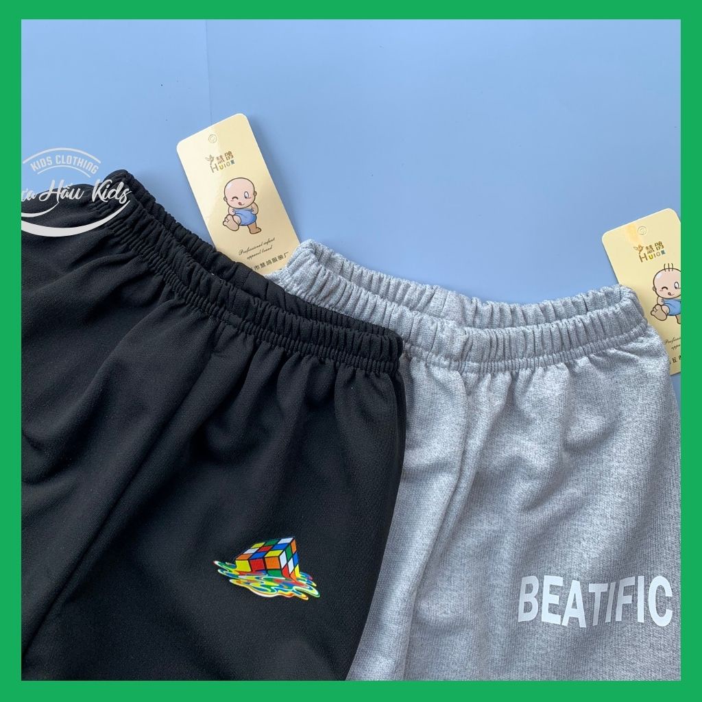 Quần dài thu đông nỉ da cá bo gấu cho bé trai bé gái size 90 - 120.