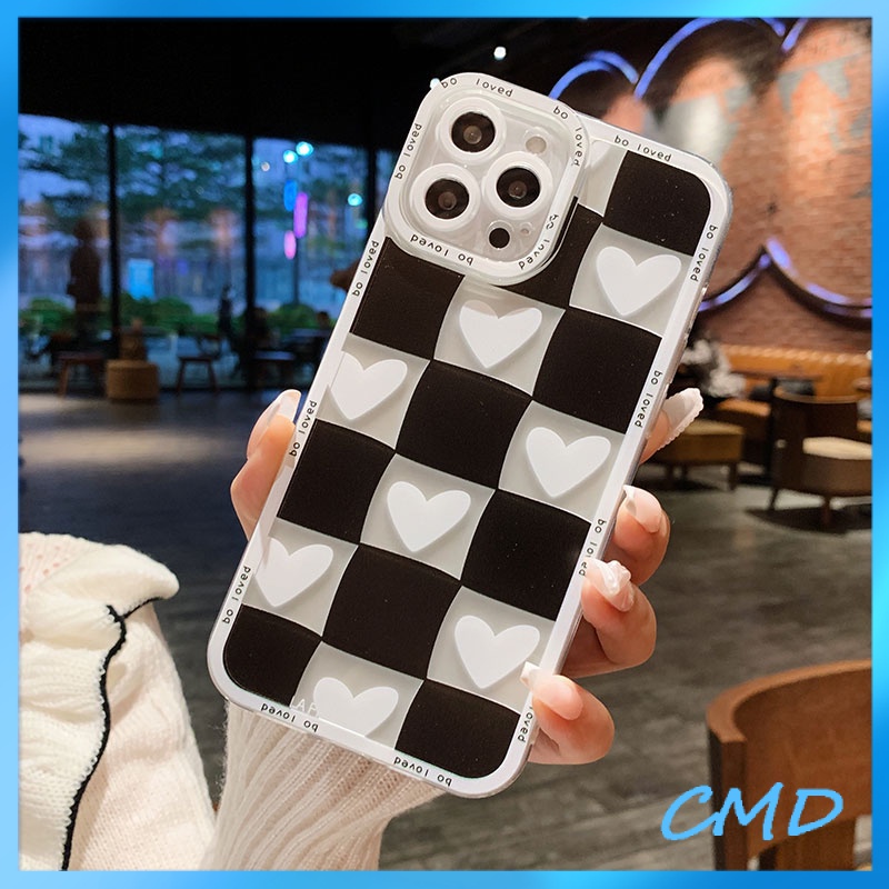 Ốp Điện Thoại Kẻ Sọc Caro Trắng Đen Cho iphone 11 12 13promax 6 6plus 6s 6splus 7 7plus 8 8plus x xs xr plus promax/-267