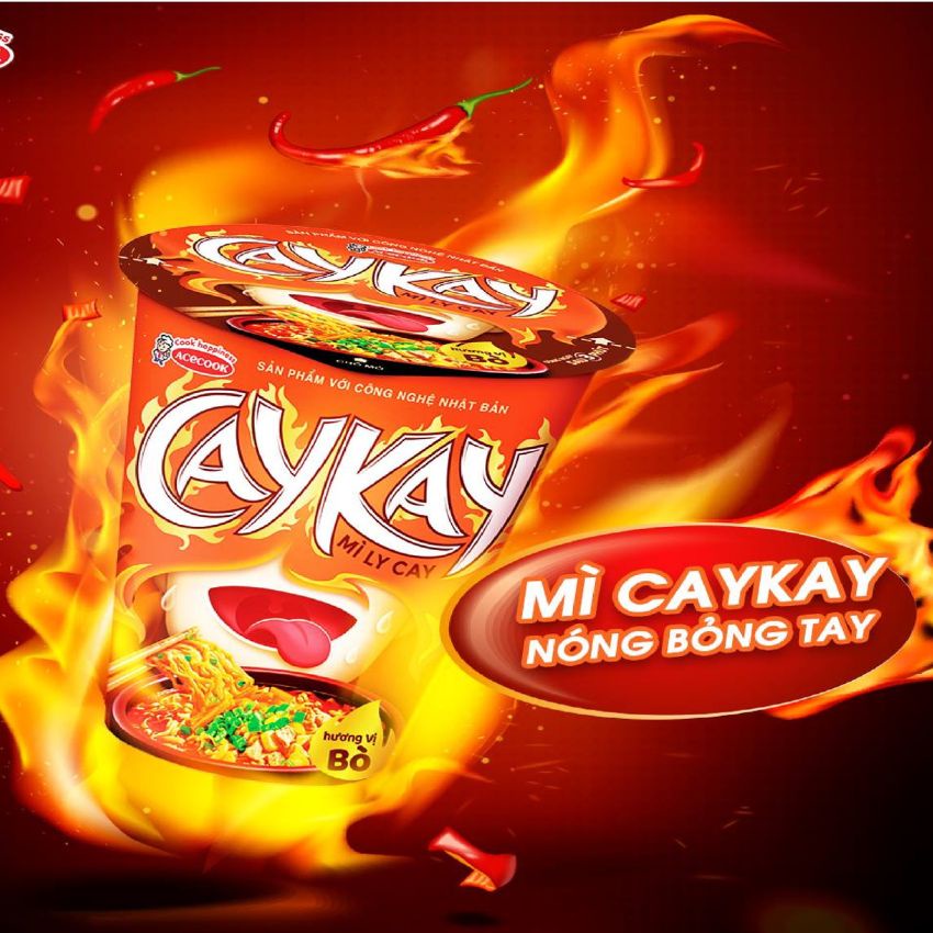 Mì Ly CayKay Hương vị Bò, Hải Sản 66g x24Ly MLCK01