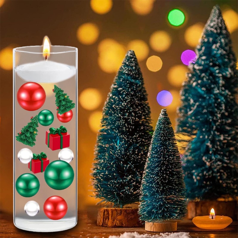 Bộ 2106 Hạt Ngọc Trai Nổi Trang Trí Bình Hoa Phong Cách Giáng Sinh