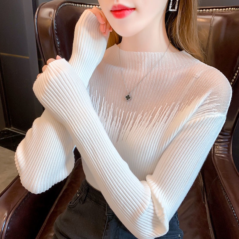 Áo Sweater Dệt Kim Phối Lưới Tay Dài Thời Trang Thu Đông Hàng Mới 2022