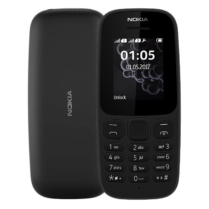 Nokia 105,  2 sim mẫu mới nhất, Điện thoại nokia nghe gọi loa lớn kèm pin sạc, BH 1 năm