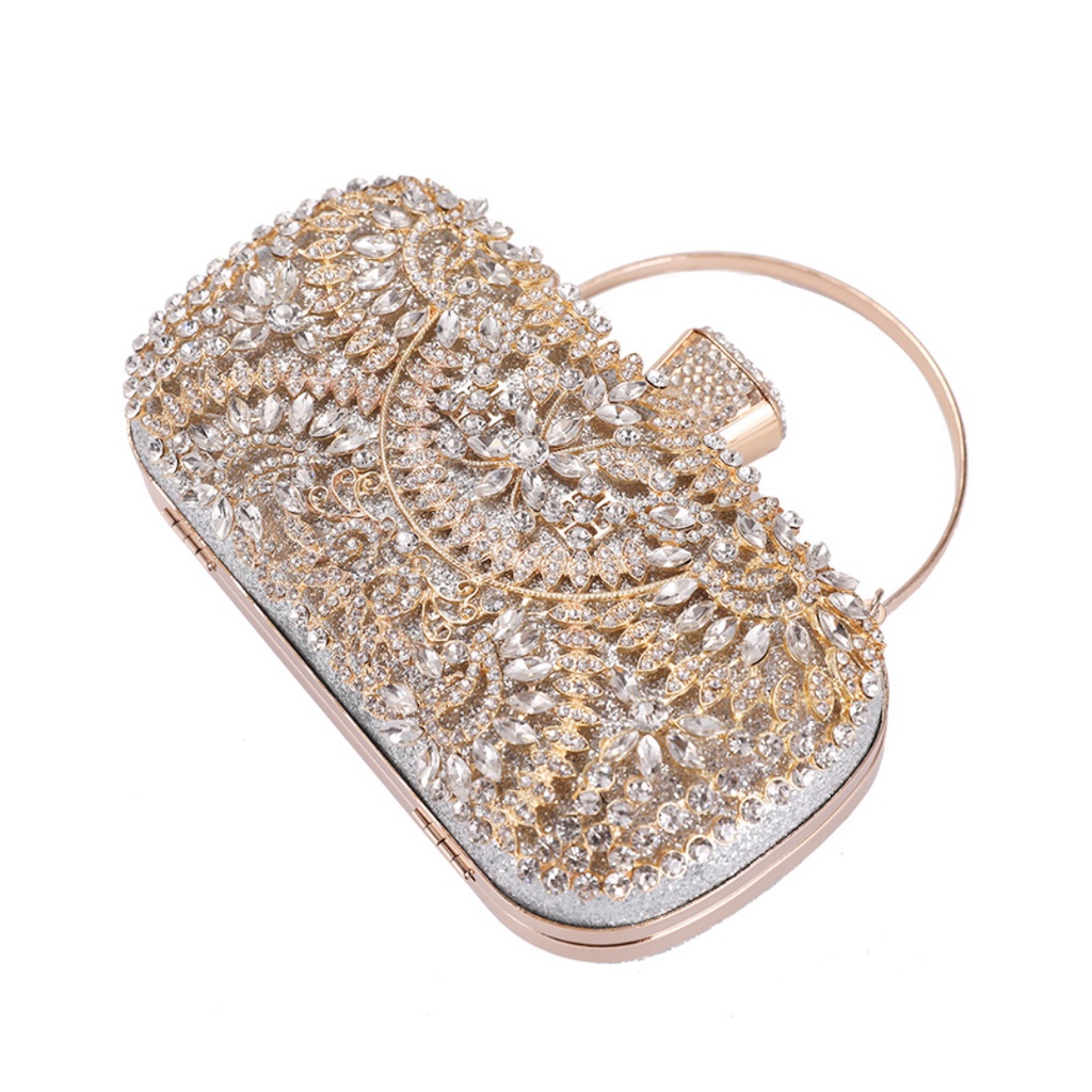 Ví Cầm Tay Đính Kim Cương Giả Sang Trọng Cho Nữ