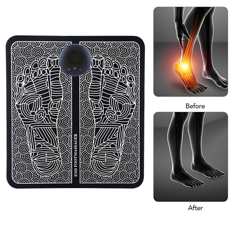 Thảm massage chân EMS cao cấp có màn hình hiển thị giúp lưu thông khí huyết, máy massage bàn chân giảm đau mỏi hiệu quả