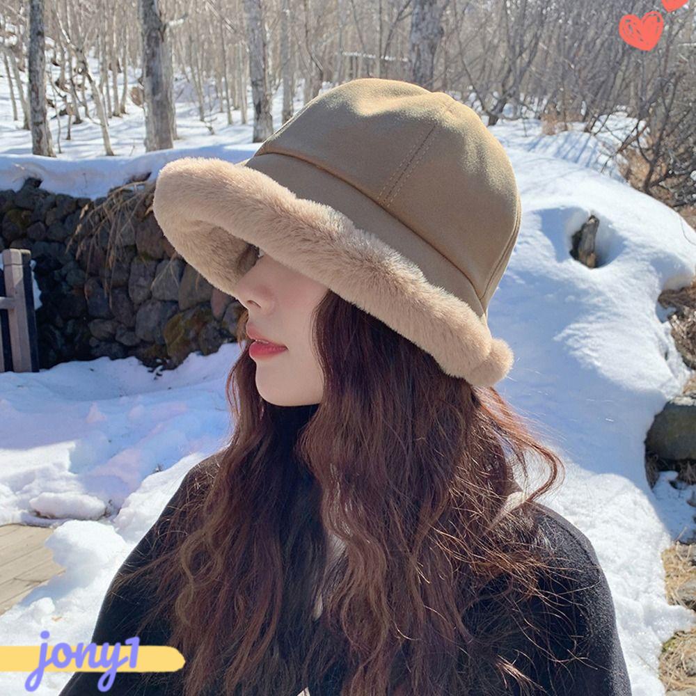 Mũ Bucket Chất Liệu Lông Giả Mềm Mại Thời Trang Mùa Đông Ấm Áp
