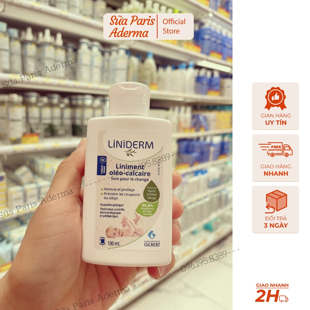 Dung dịch thay bỉm Liniderm của Gilbert 100ml giúp mông khô thoáng, chống hăm, tiện lợi_Sữa Paris Aderma