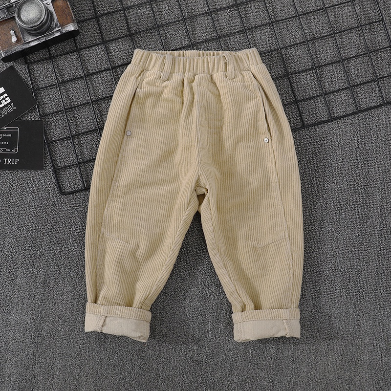 Quần Dài Vải Nhung cotton Thời Trang Hàn Quốc Cá Tính Cho Bé Trai