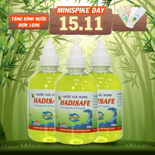 Nước súc họng Hadisafe 300ml chứa Chlorhexidin digluconat làm sạch khoang miệng