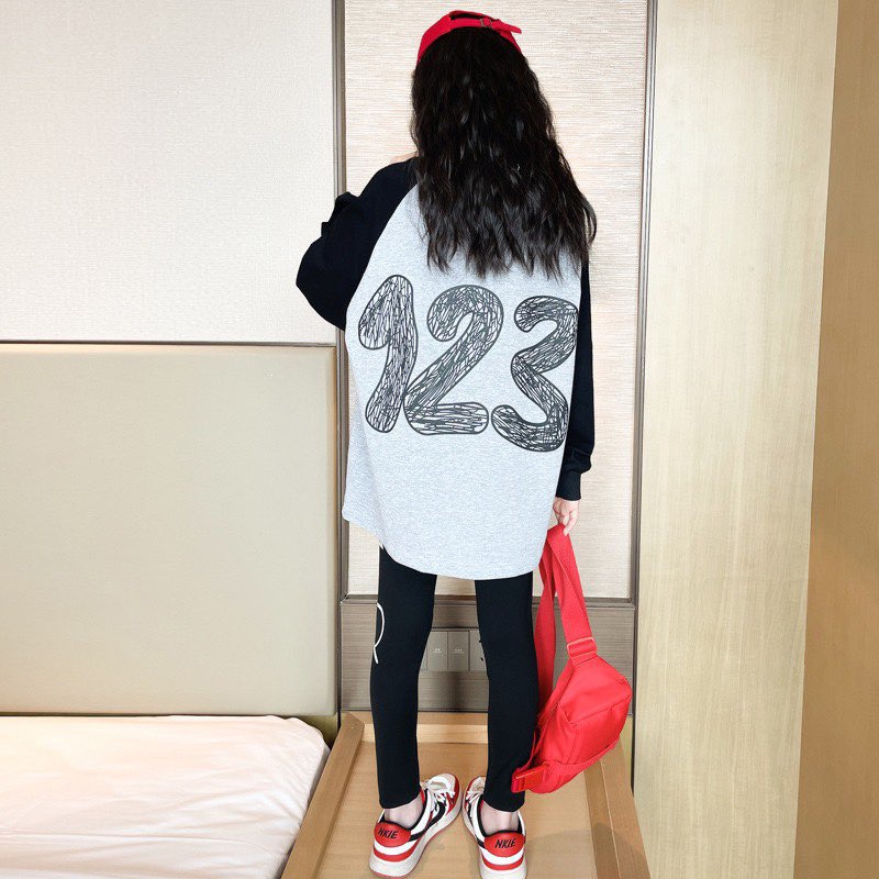 18-52kg Áo thun, áo cotton dài tay  dày dặn stype hàn quốc cao cấp cho bé  gái in 123