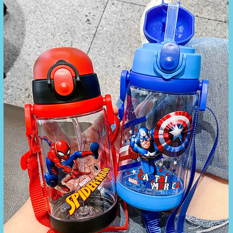 Bình Nước 550ml Kèm Ống Hút + Bình Nước Họa Tiết Disney Frozen Dễ Thương Cho Bé