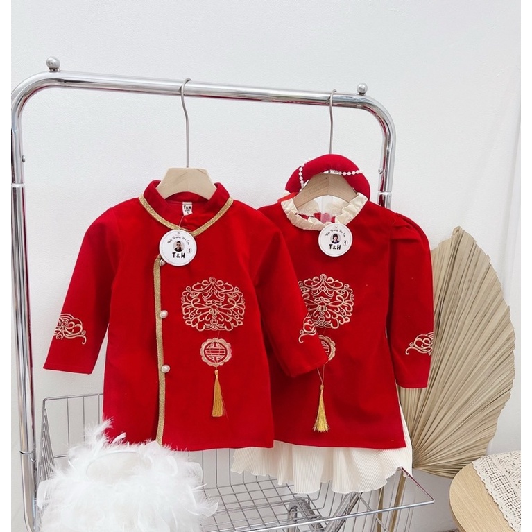 Áo dài Cặp cho bé trai hoặc gái 10-25kg