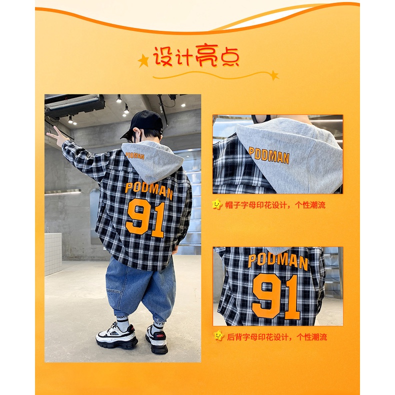 Áo Sơ Mi Caro Tay Dài Dáng Rộng Thời Trang Xuân Thu 2022 Mới Cho Bé Trai