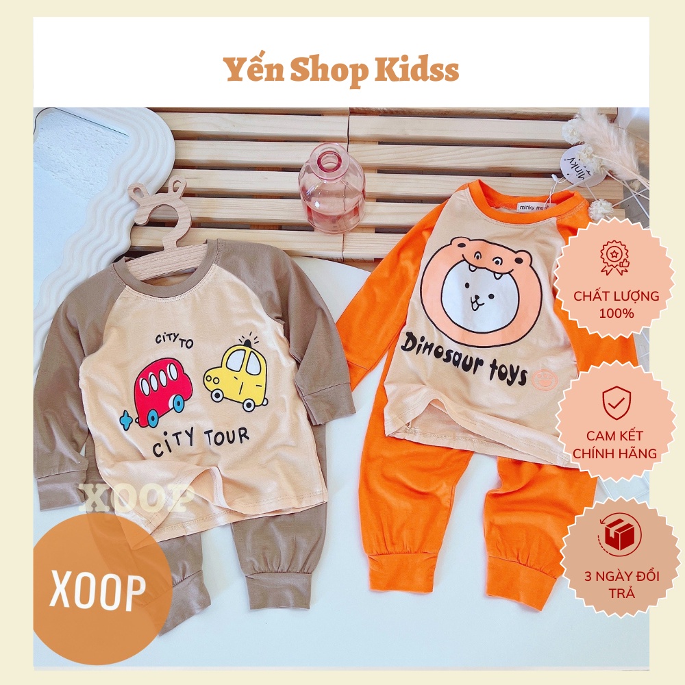 Sale ! Đồ bộ dài tay mặc nhà hàng minky mom cho bé in họa tiết mặt trời-sunsine ( 8-19kg) BD6 Yến Shop Kidsss