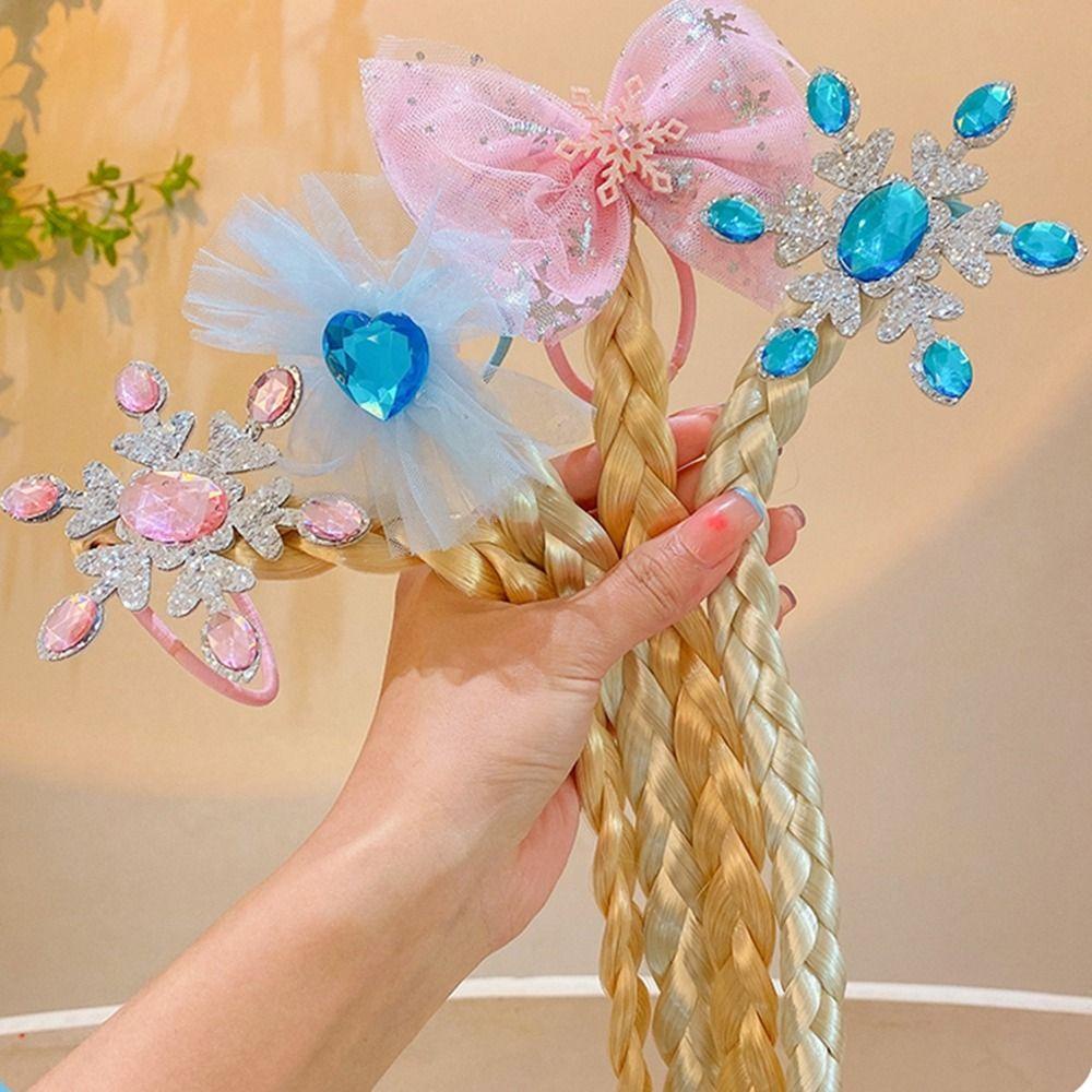 Set 2 Kẹp Tóc Giả Thắt Bím Công Chúa Phong Cách Hàn Quốc Dễ Thương Dành Cho Bé Gái